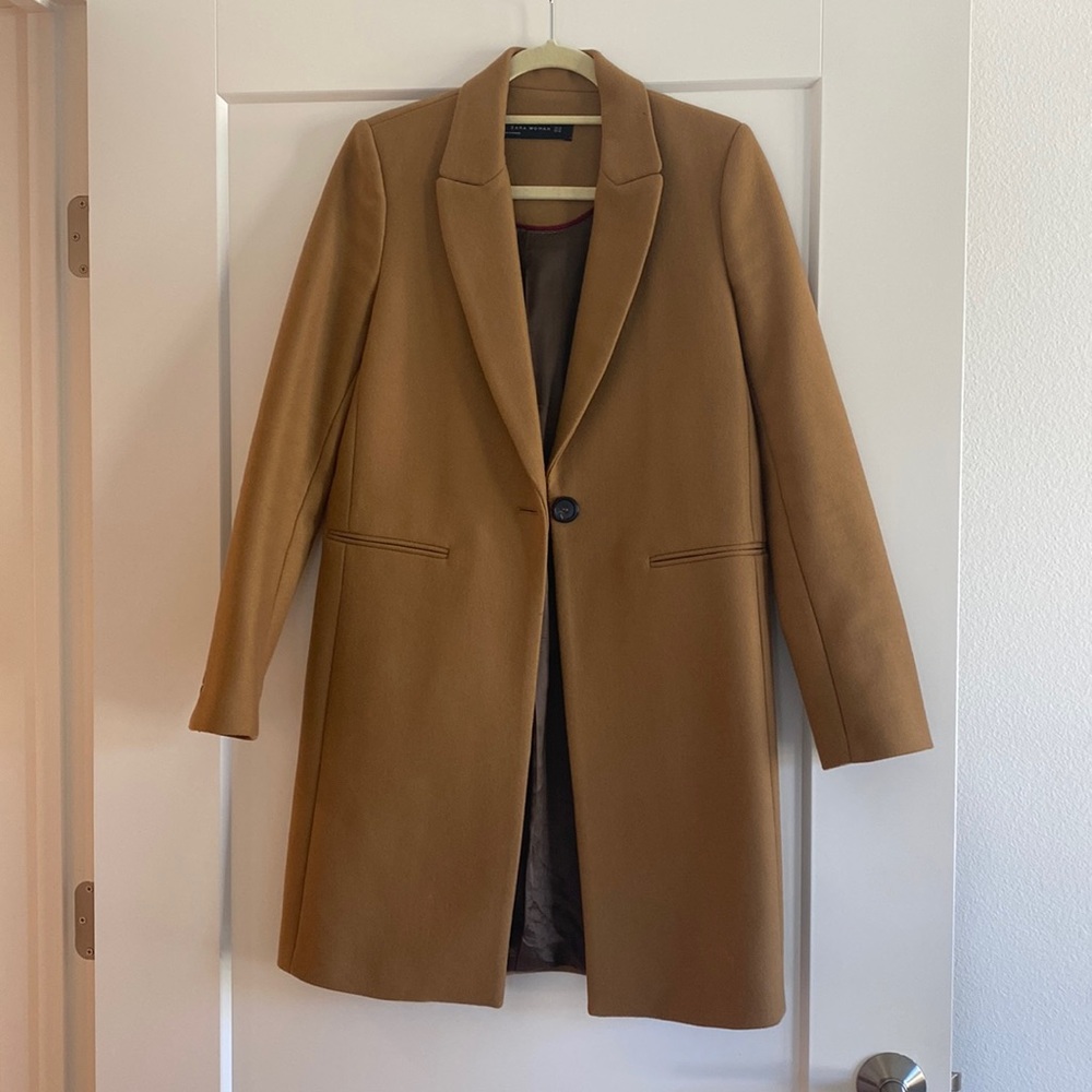 Womens long wool blend coat from Zara